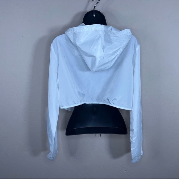 SIZE 6 SHEIN WHITE CROPPED HOODIE LONG SLEEVE NEUTRAL LIGHTWEIGHT - Picture 7 of 9